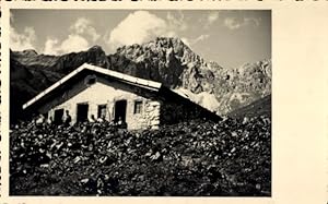 Foto Ansichtskarte / Postkarte Blick hinauf zur Hütte