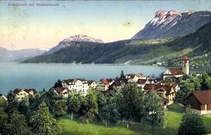 Ansichtskarte / Postkarte Beckenried Kt. Nidwalden Schweiz, Teilansicht vom Ort mit Niederbauen