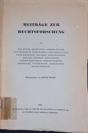 Seller image for Beitrge zur Rechtsforschung. Auslndische und Internationales Privatrecht. for sale by books4less (Versandantiquariat Petra Gros GmbH & Co. KG)