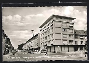 Bild des Verkufers fr Ansichtskarte Kehl / Rhein, Landesgrenze Deutschland - Frankreich, Hauptstrasse zum Verkauf von Bartko-Reher