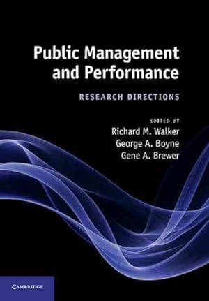 Imagen del vendedor de Public Management and Performance : Research Directions a la venta por GreatBookPricesUK
