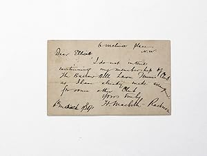 Seller image for An Original Hand Written and Signed Postcard to a London Lawn Tennis Club by Artist Henry Macbeth-Raeburn for sale by Lasting Words Ltd