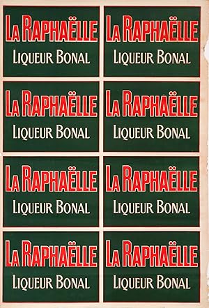 1920's French Vintage Alcohol Poster, La Raphaelle (Red Text/Green Background)
