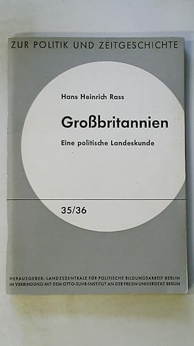 Image du vendeur pour GROSSBRITANNIEN. EINE POLITISCHE LANDESKUNDE. NR. 35/36. mis en vente par HPI, Inhaber Uwe Hammermller