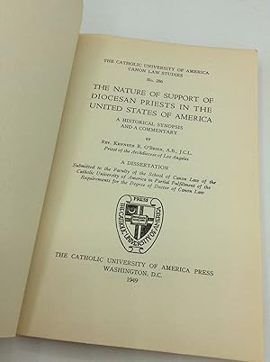 Immagine del venditore per THE NATURE OF SUPPORT OF DIOCESAN PRIESTS IN THE UNITED STATES OF AMERICA venduto da Kubik Fine Books Ltd., ABAA