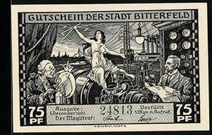 Bild des Verkufers fr Notgeld Bitterfeld 1921, 75 Pfennig, Elektro-Chemie zum Verkauf von Bartko-Reher