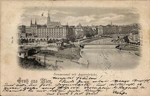 Ansichtskarte / Postkarte Wien 1 Innere Stadt, Donaukanal mit Aspernbrücke