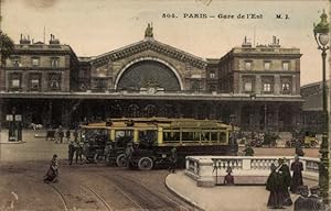 Ansichtskarte / Postkarte Paris X, Gare de Est, Straßenbahn