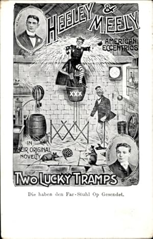 Ansichtskarte / Postkarte Heeley und Meely, American Eccentrics, Two Lucky Tramps