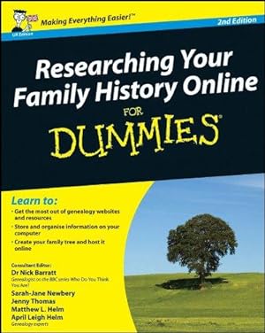 Bild des Verkufers fr Researching Your Family History Online For Dummies, 2nd Edition (UK Edition) zum Verkauf von WeBuyBooks
