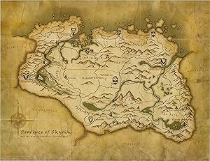 Image du vendeur pour Province of Skyrim - Game map for the Elder Scrolls V: Skyrim. mis en vente par Curtis Wright Maps