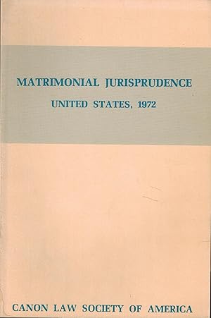 Imagen del vendedor de Matrimonial Jurisprudence, United States 1972 a la venta por UHR Books