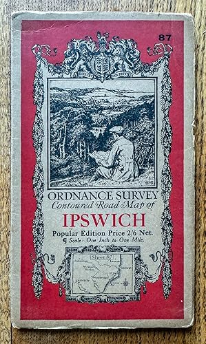 Ordnance Survey Contoured Road Map of Ipswich Popular Edition
