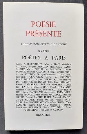 Seller image for Posie prsente. Cahiers trimestriels de posie. NXXXXII, mars 1982. Numro spcial consacr aux potes  Paris. for sale by Le Livre  Venir