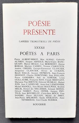 Seller image for Posie prsente. Cahiers trimestriels de posie. NXXXXII, mars 1982. Numro spcial consacr aux potes  Paris. for sale by Le Livre  Venir