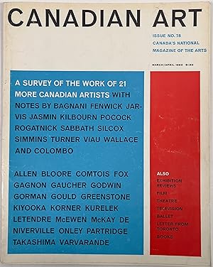 CANADIAN ART 78: Vol XIX, No. 2. March-April 1962.