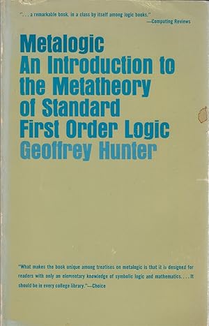 Bild des Verkufers fr Metalogic: An Introduction to the Metatheory of Standard First Order Logic zum Verkauf von Walden Books