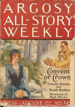 Seller image for ARGOSY ALL-STORY Weekly: August, Aug. 22, 1925 for sale by Books from the Crypt