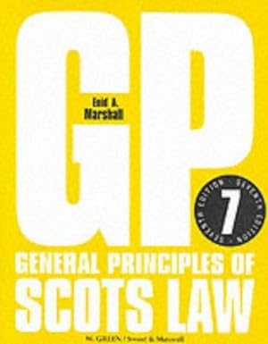 Bild des Verkufers fr General Principles of Scots Law zum Verkauf von WeBuyBooks