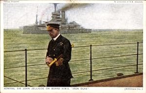 Ansichtskarte / Postkarte Admiral Sir John Jellicoe an Bord der HMS Iron Duke
