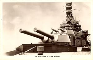 Ansichtskarte / Postkarte Britisches Kriegsschiff, HMS Renown, Geschütze