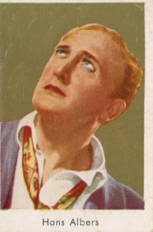 Bild des Verkufers fr Sammelbild Schauspieler Hans Albers, Portrait, Bild Nr. 198 - Salem-Goldfilm, Zigarettenfabrik Dresden zum Verkauf von akpool GmbH
