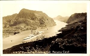 Ansichtskarte / Postkarte Britisches Kriegsschiff, HMS Renown, Panama-Kanal