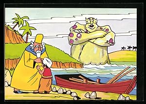 Ansichtskarte Sindbad und der Fährmann Aladin, Comic