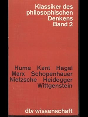 Bild des Verkufers fr Klassiker des philosophischen Denkens Band 2 zum Verkauf von Librodifaccia