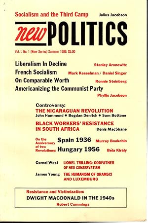 Seller image for New Politics: Volume I, No 1: (New Series) Summer, 1986 for sale by Dorley House Books, Inc.