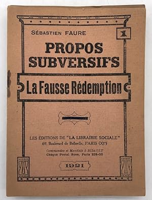 Seller image for Propos subversifs. for sale by Librairie Historique F. Teissdre