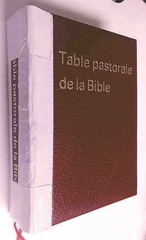 Table pastorale de la Bible : Index analytique et analogique