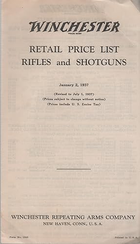 Winchester Retail Price List Rifles and Shotguns