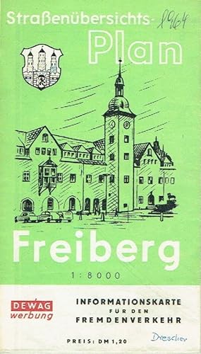 Straßenübersichtsplan Freiberg Informationskarte für den Fremdenverkehr