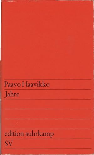 Imagen del vendedor de Jahre. Paavo Haavikko. [Aus d. Finn. bers. von Manfred Peter Hein] / edition suhrkamp ; 115 a la venta por Schrmann und Kiewning GbR