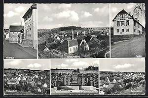 Ansichtskarte Rauenberg / Wiesloch, Rathaus, Kriegerdenkmal, Wohnhäuser
