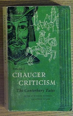 Immagine del venditore per Chaucer Criticism: "The Canterbury Tales" Volume One venduto da Pistil Books Online, IOBA