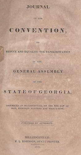 Journal of the Convention to Reduce and Equalize the Representation of the General Assembly of th...