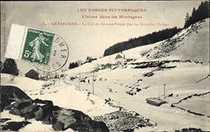 Ansichtskarte / Postkarte Gérardmer Lorraine Vosges, Der Col de Grosse Pierre bei den Grandes Neige