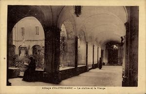 Ansichtskarte / Postkarte Saint Pierre de Curtille Savoie, Abtei Hautecombe, Le cloitre et la Vierge