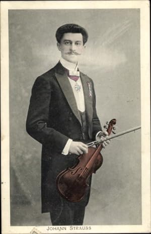 Ansichtskarte / Postkarte Johann Strauß Enkel, Komponist, Portrait, Violine