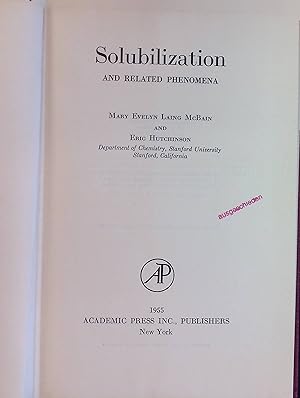 Immagine del venditore per Solubilization and Related Phenomena Physical Chemistry, vol. 4 venduto da books4less (Versandantiquariat Petra Gros GmbH & Co. KG)