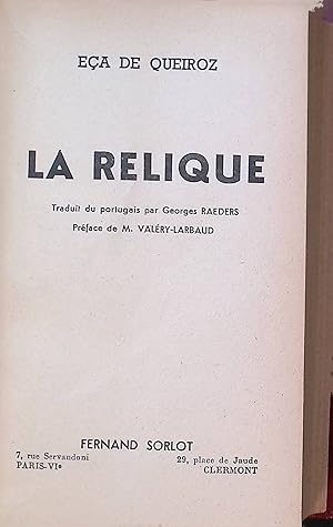 Bild des Verkufers fr La Relique zum Verkauf von books4less (Versandantiquariat Petra Gros GmbH & Co. KG)