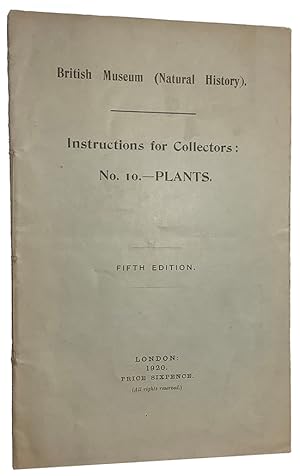 Directions for Collecting and Preserving Plants