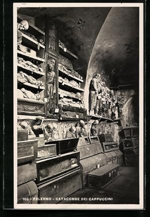 Ansichtskarte Palermo, Catacombe dei Cappuccini, Skelette und Särge, Tod