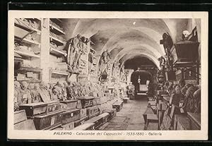 Ansichtskarte Palermo, Catacombe dei Cappuccini, Galleria 1533-1880