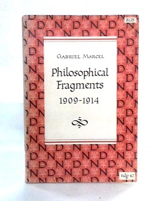 Bild des Verkufers fr Philosophical Fragments 1904-1914 zum Verkauf von World of Rare Books