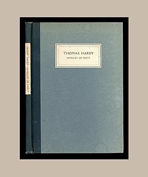 Image du vendeur pour Thomas Hardy, Novelist or Poet? by A. Edward Newton. Facsimiles of Original Letters. 1929 Privately Printed Limited Print Run of 950 Copies . Frontispiece portrait of Hardy by Augustus John. Has an unusual personal bookplate. mis en vente par Brothertown Books