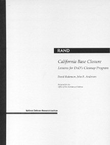 Imagen del vendedor de California Base Closure Cleanup : Lessons for Dod's Cleanup Program a la venta por GreatBookPrices