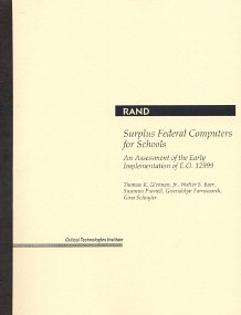 Image du vendeur pour Surplus Federal Computers for Schools : An Assessment of the Early Implementation of E.O. 12999 mis en vente par GreatBookPrices